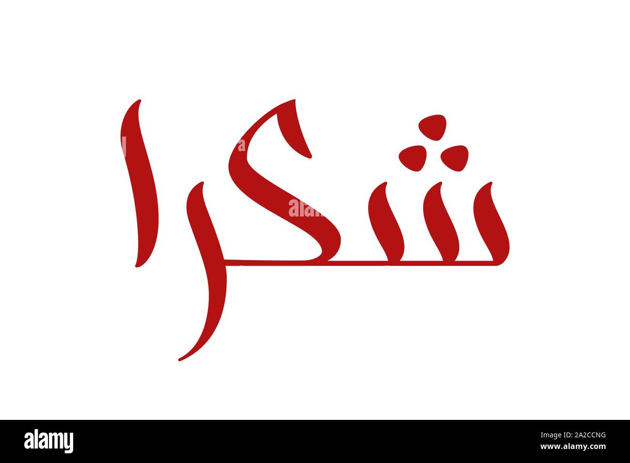 Brush Calligraphy Shukran In Arabic Isolated On White Background