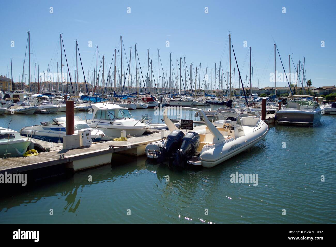 Yachts docked at a port in Cap d'Agde, France Stock Photo - Alamy