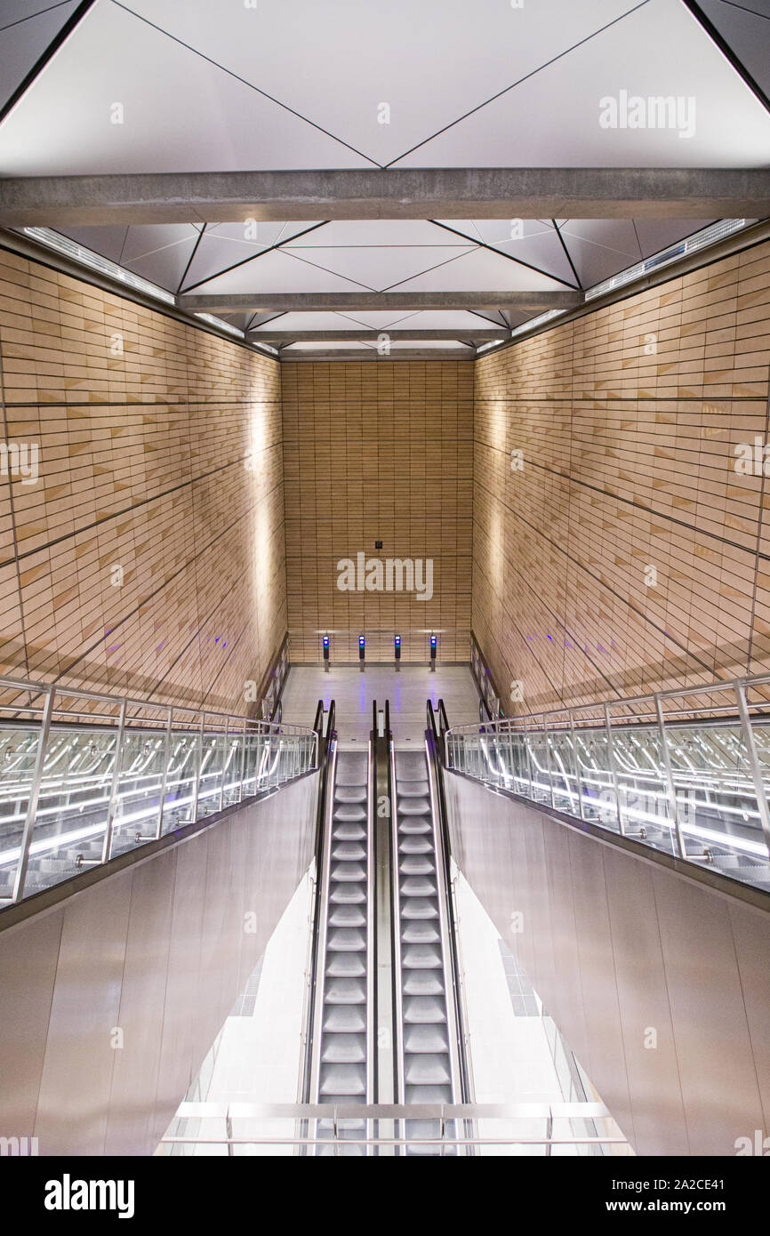 M3 Cityringen is Copenhagen Metro's new metro line, which is a 15.5 km underground railway with 17 brand new stations in Copenhagen. (Photo credit: Gonzales Photo  - Astrid Maria Rasmussen). Stock Photo