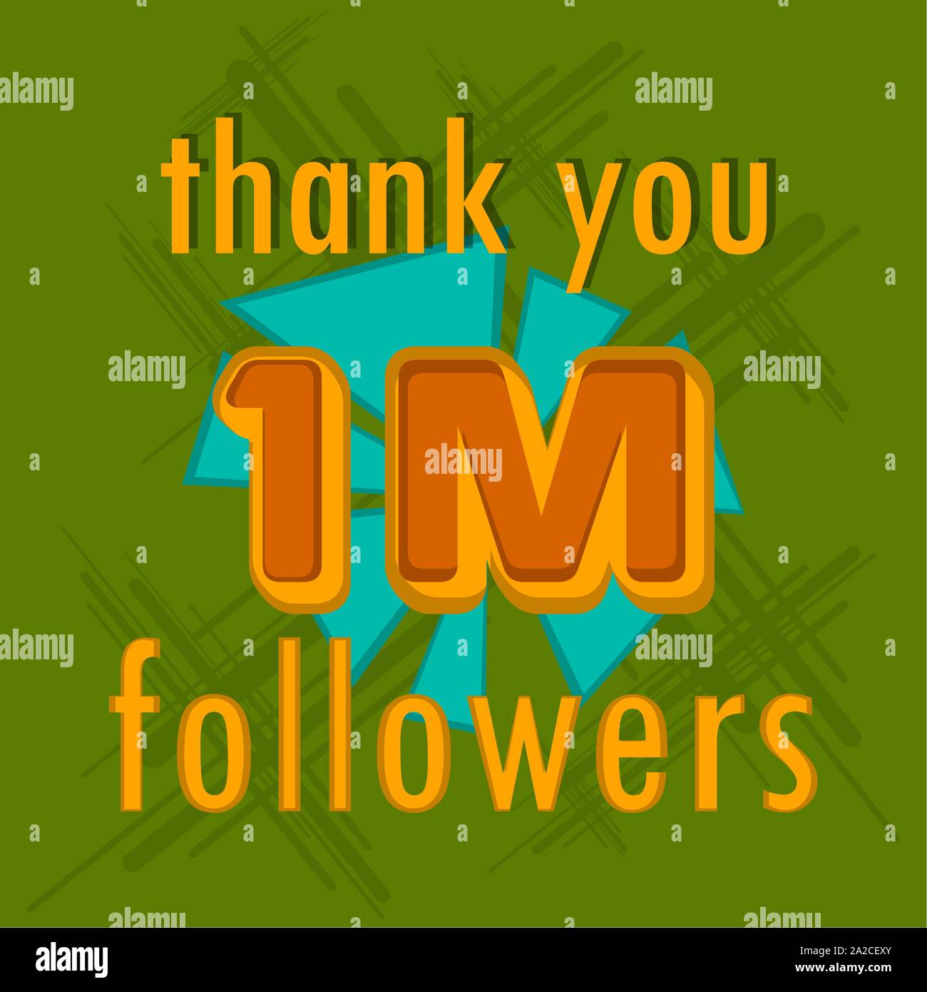1m Followers Banner Thank Subscription Vector Illustration
