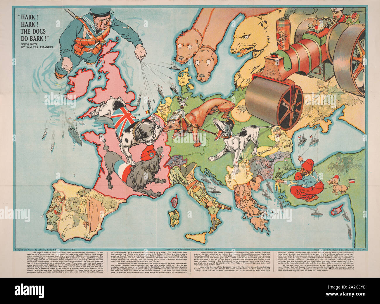 Cartoon map of europe 1914 hi-res stock photography and images - Alamy