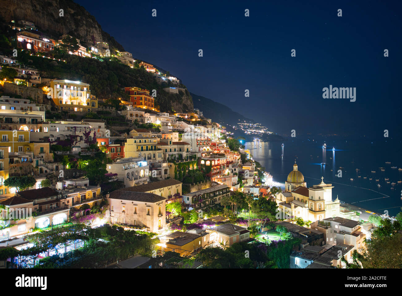 Lights of positano at night hi-res stock photography and images - Alamy