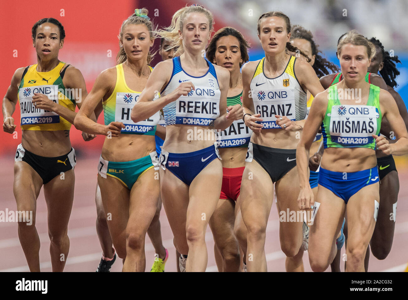 Doha, Qatar. 02nd Oct, 2019. Athletics, IAAF World Championship at Khalifa International Stadium 1500 meters, women, 1st round