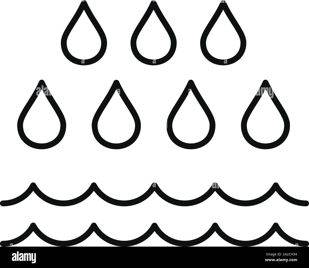 Rain flood icon. Outline rain flood vector icon for web design isolated ...