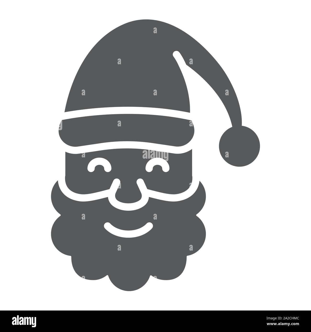 Santa Claus glyph icon, christmas and new year, character face sign ...