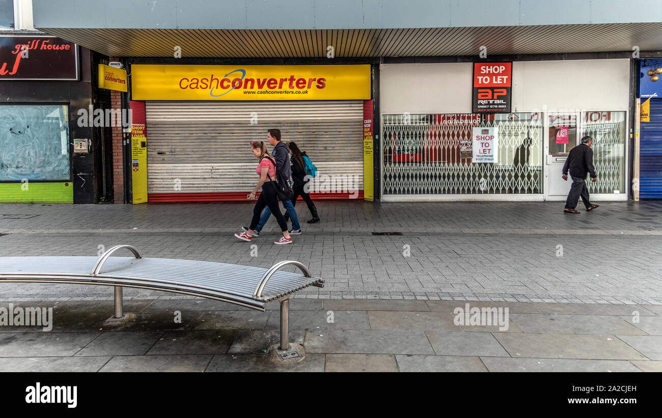 Closed shops on the High Street, West Bromwich, West Midlands, UK. Stock Photo