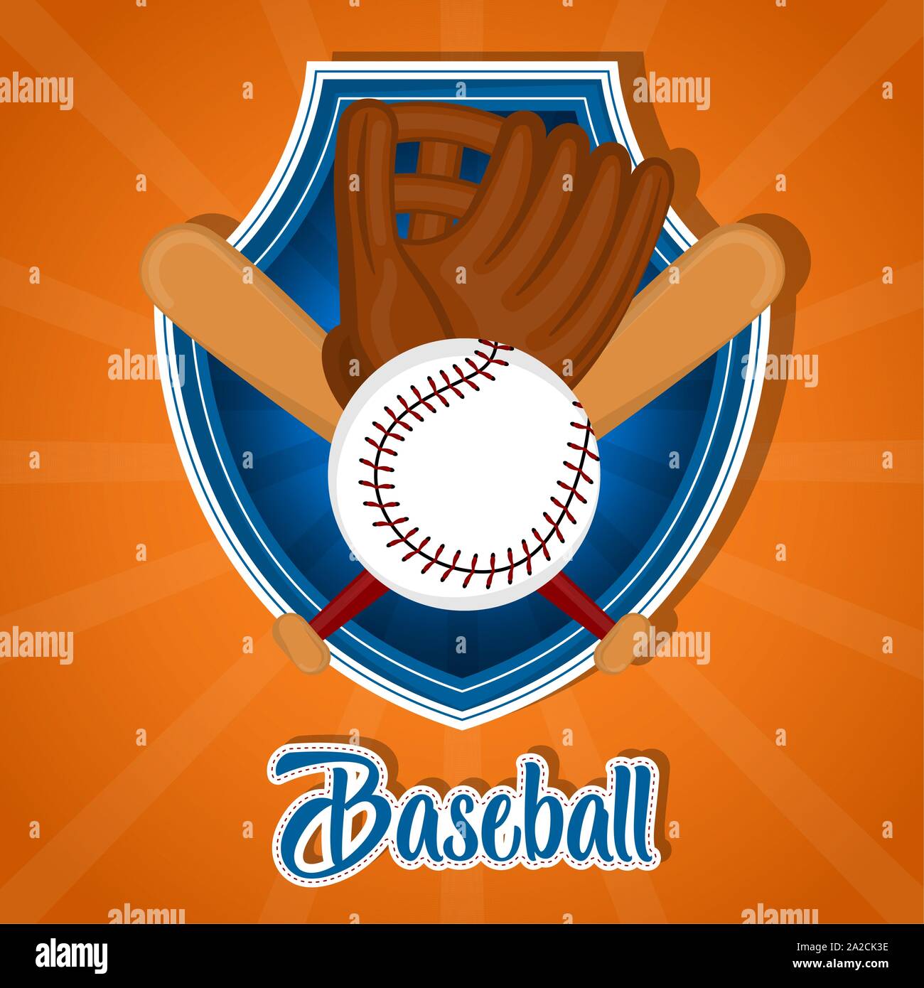 Baseball poster with a baseball bats, ball and glove - Vector Stock ...