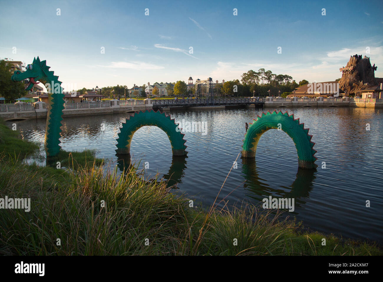 Attractions and scenic installations at Disneyworld Amusement Park in