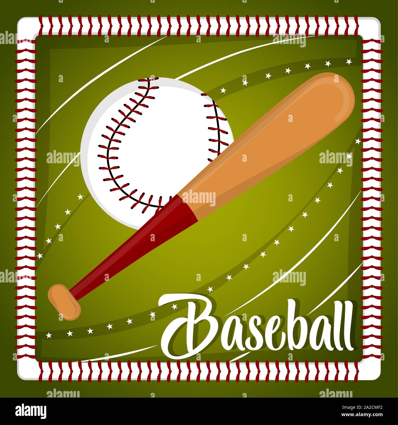 Baseball poster with a baseball ball and bat - Vector Stock Vector ...