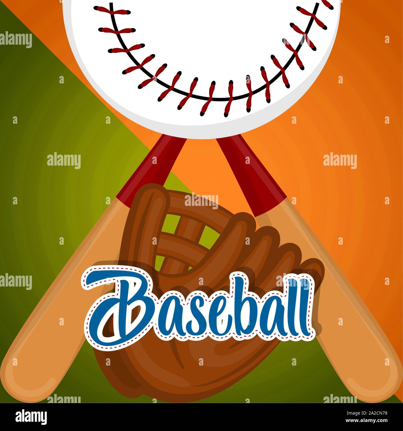 Baseball poster with a baseball bats, ball and glove - Vector Stock ...