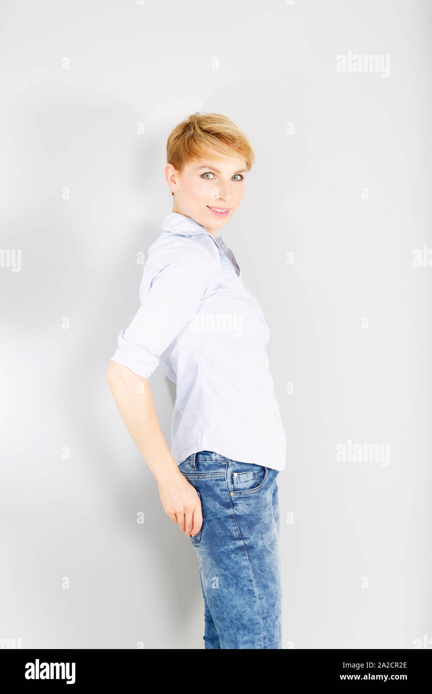 Attractive young woman ginger hair hi-res stock photography and images ...