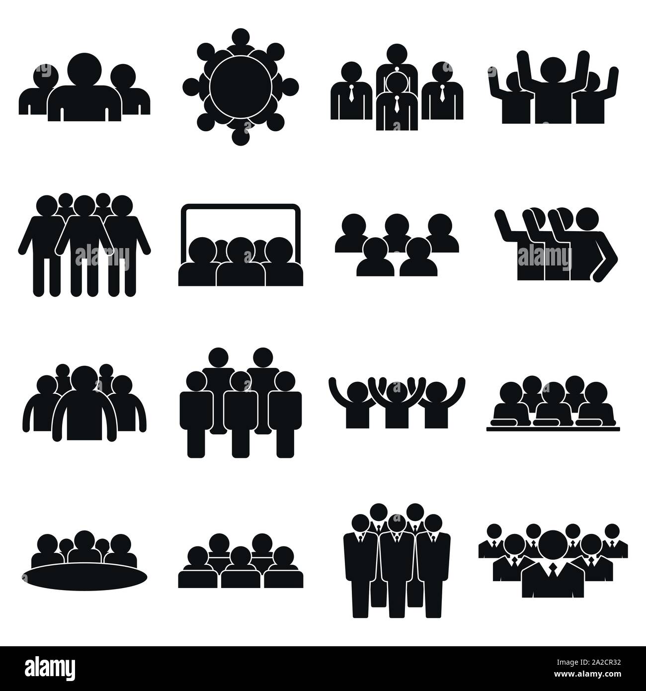 Audience icons set. Simple set of audience vector icons for web design on white background Stock Vector