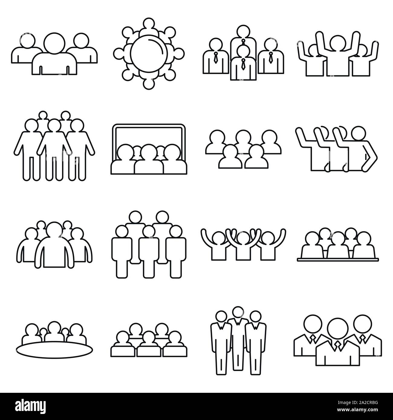 Audience customer icons set. Outline set of audience customer vector icons for web design isolated on white background Stock Vector