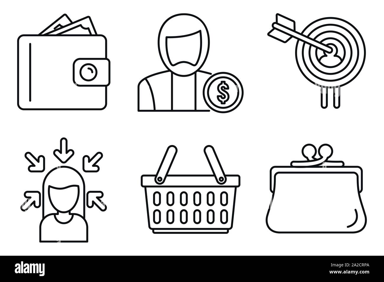 Digital Buyer Icons Set Outline Set Of Digital Buyer Vector Icons For