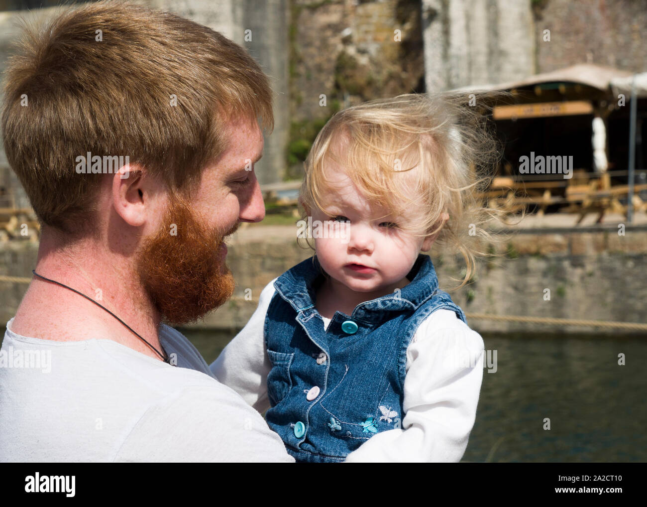 Toddler with daddy Stock Photo