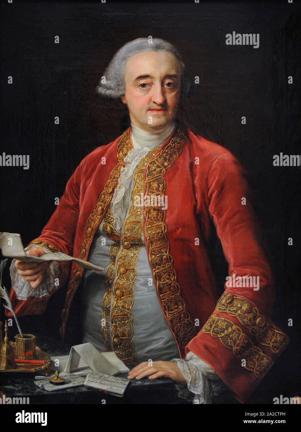 Manuel Roda y Arrieta (1706/1707-1782). Spanish politician. Founder of the History Academy. Portrait by Pompeo Batoni (1708-1787), 1765. San Fernando Royal Academy of Fine Arts. Madrid. Spain. Stock Photo
