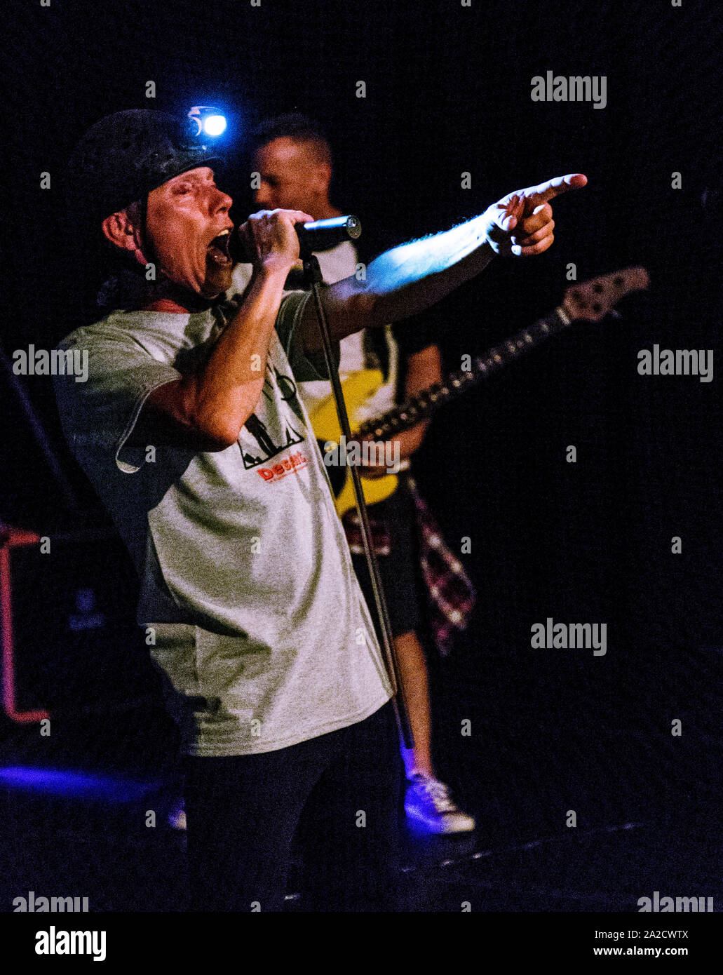 Nigel Atkins, Rockaholic, rock band on stage, UK Stock Photo