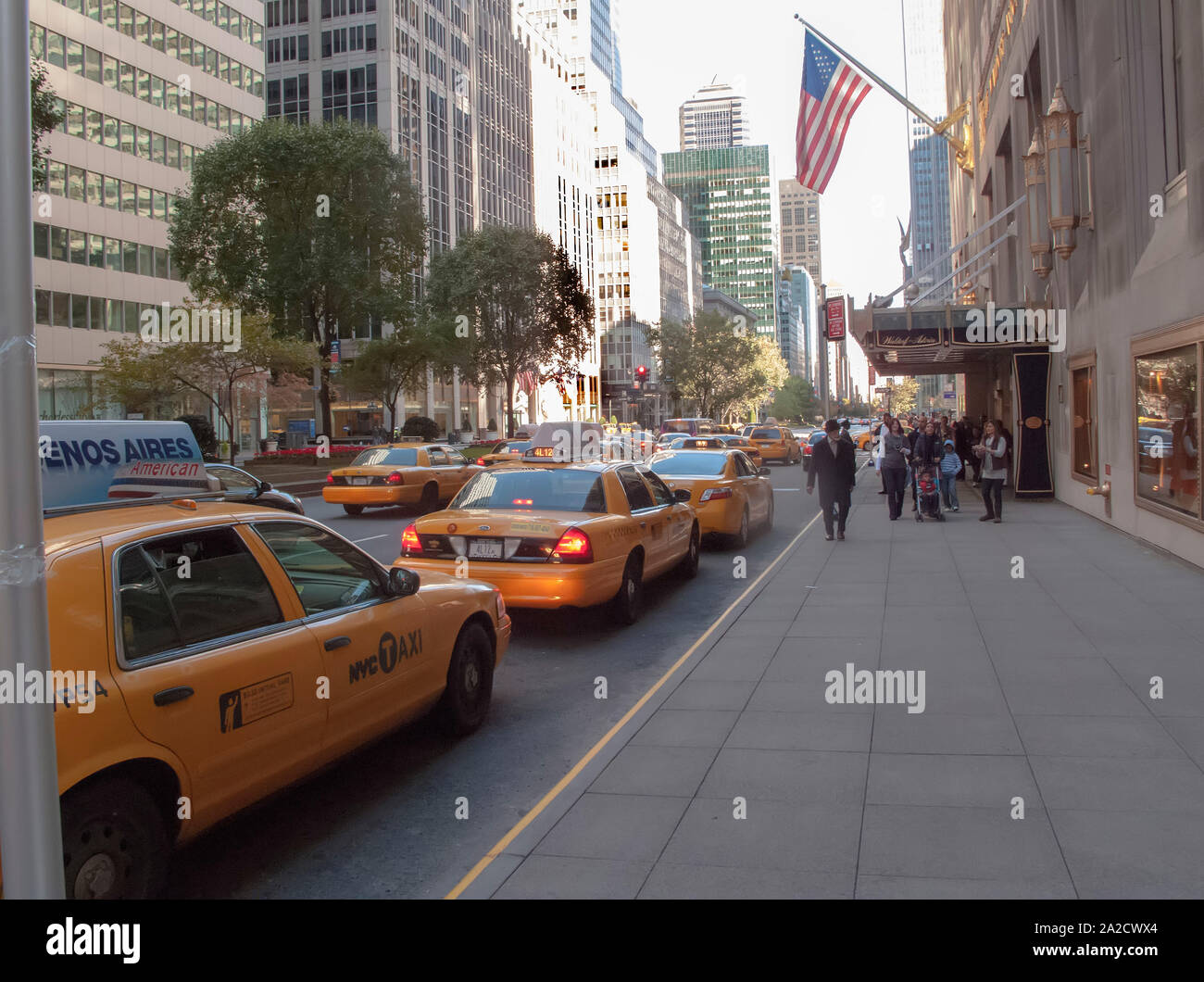 AvenueNew York City taxis, Manhattan, New York, USA Stock Photo