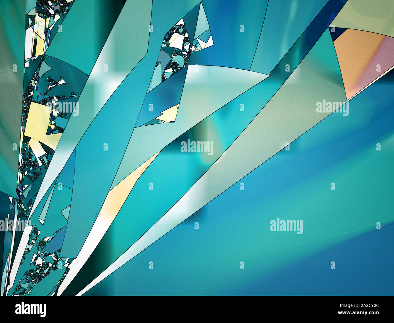 Fractal image: glowing colored stripes and lines. Stock Photo