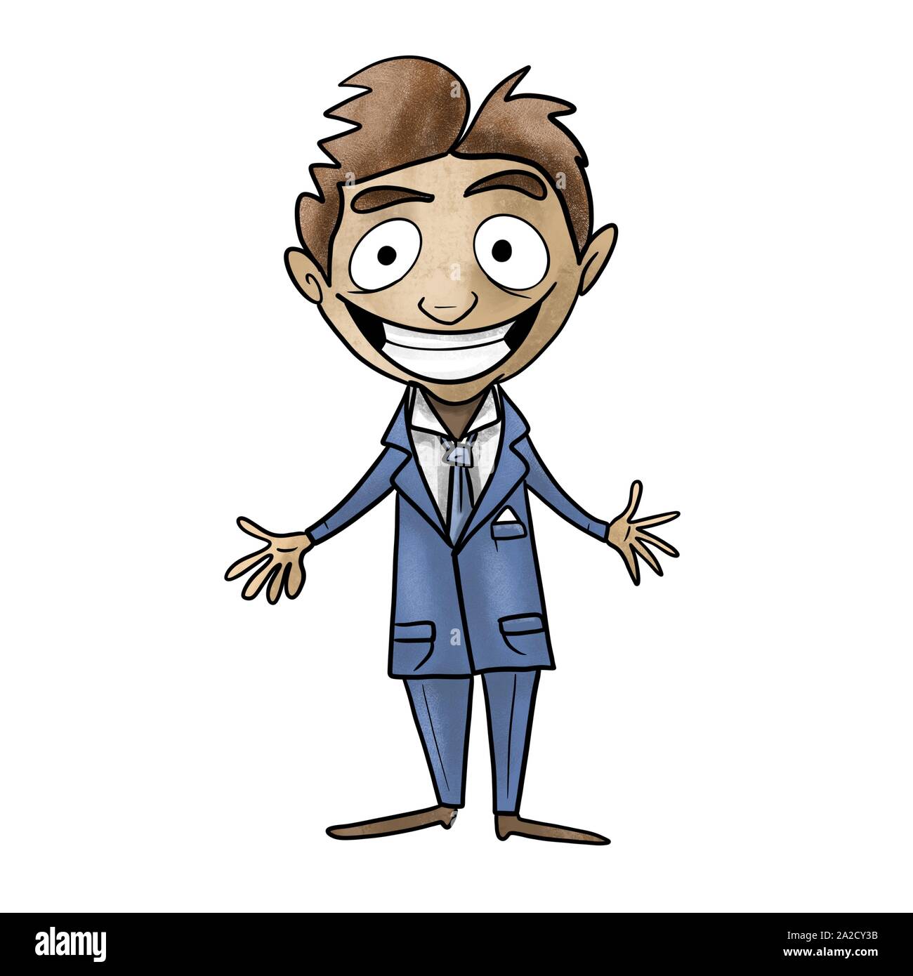 successful man in a suit cartoon Stock Photo