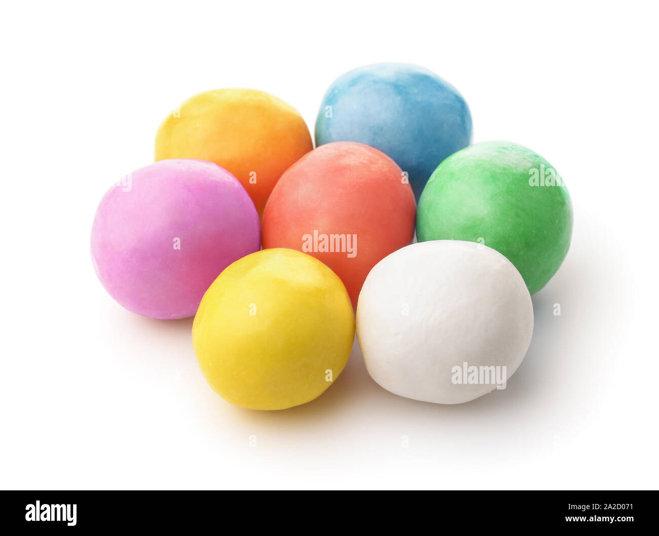 Group of colorful chewing gum balls isolated on white Stock Photo