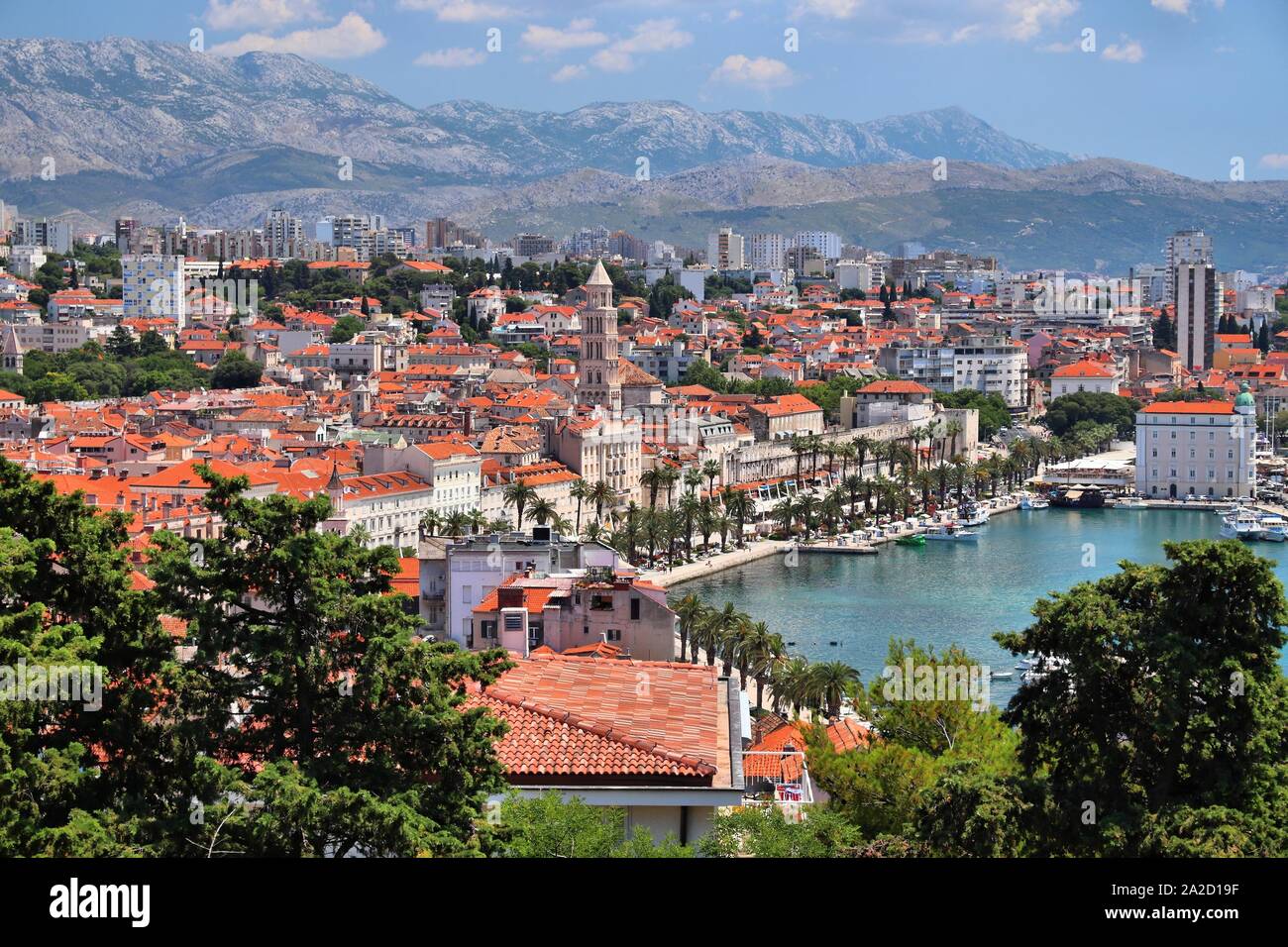 Split. Old Town in Croatia. UNESCO World Heritage Site landmark Stock ...