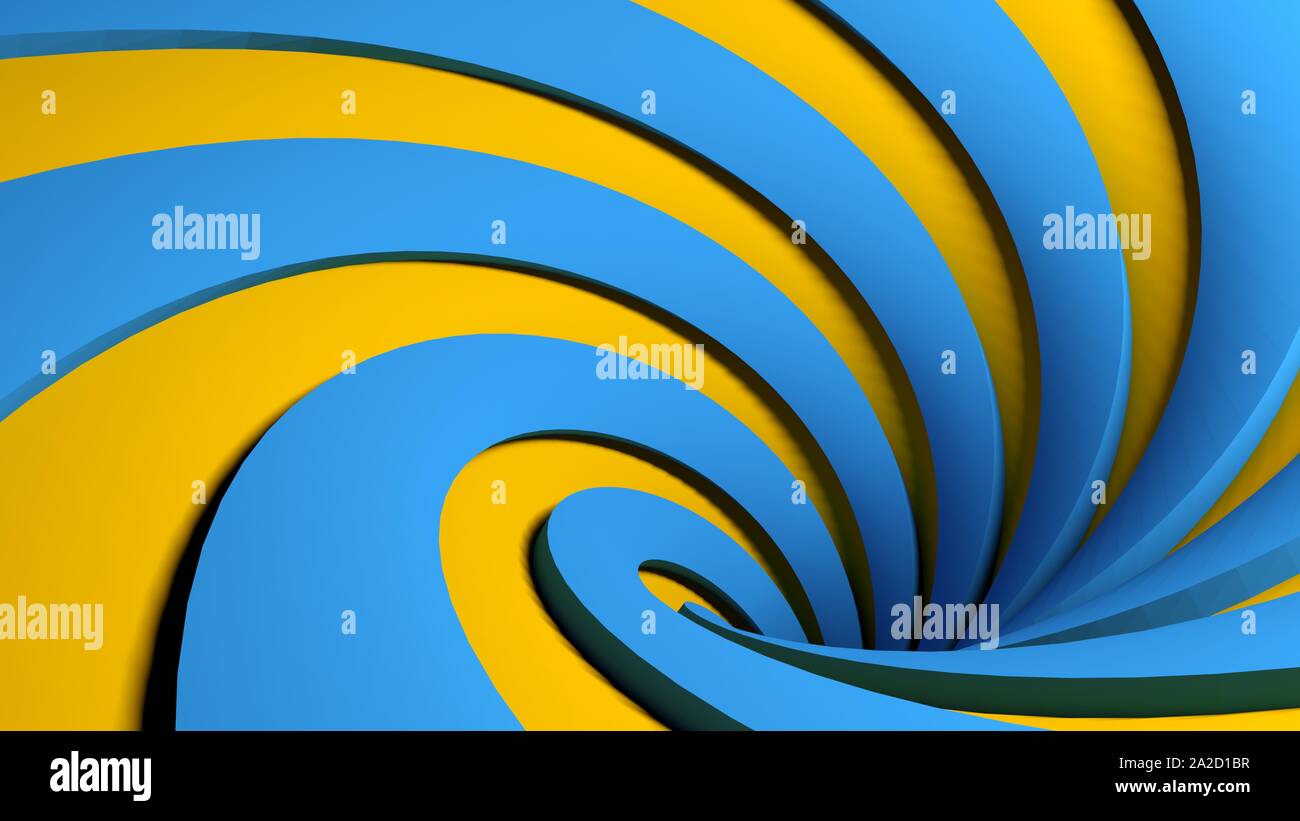 blue and orange spiral background - 3D rendering illustration Stock ...