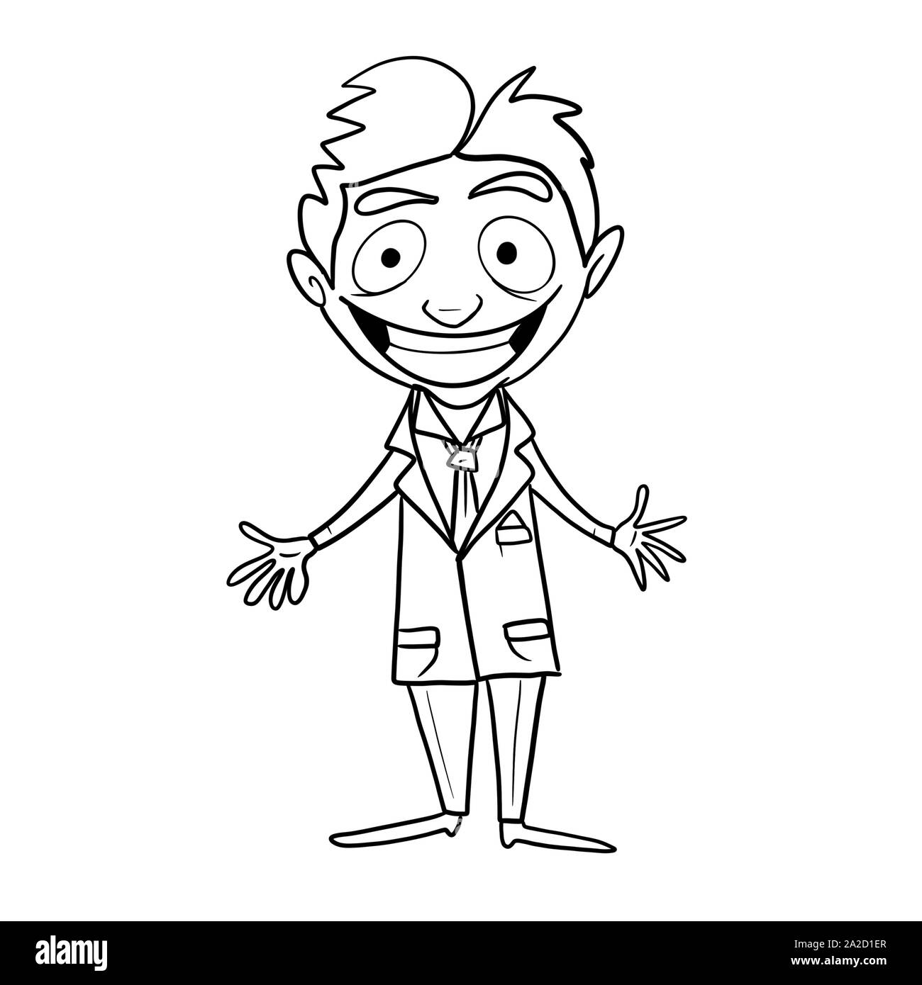 a man wearing a suit cartoon mascot Stock Photo
