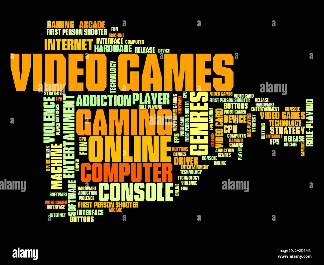 Video games word cloud concept hires stock photography and images Alamy