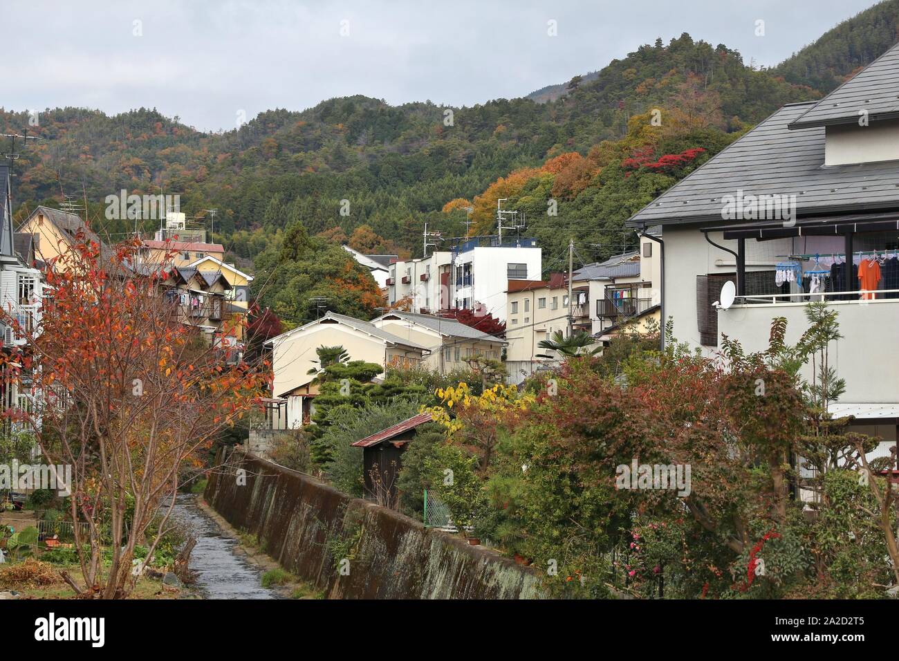 Japan residential neighborhood in Ukyo Ward (Ukyoku) of Kyoto