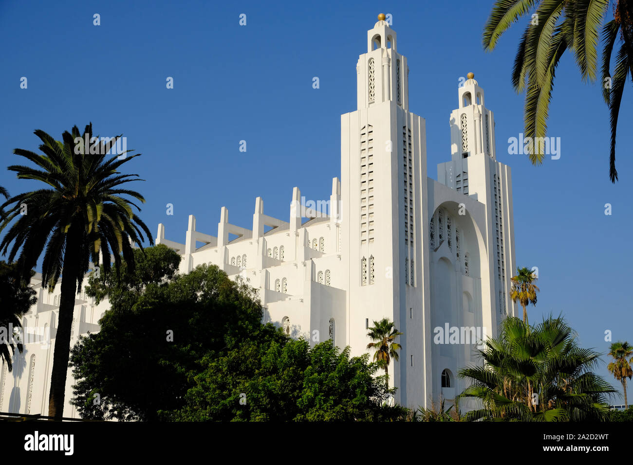 Morocco Casablanca Cathedral or Church of the Sacred Heart horizontal Stock Photo