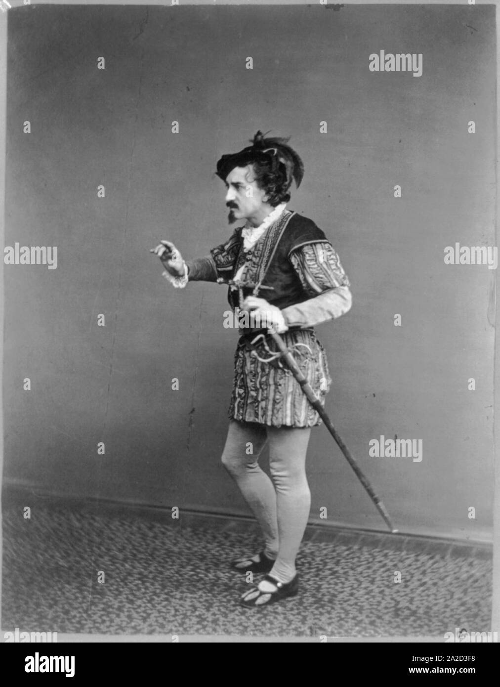 Edwin Booth as Iago in Othello, ‘let us be conjunct‘ Stock Photo