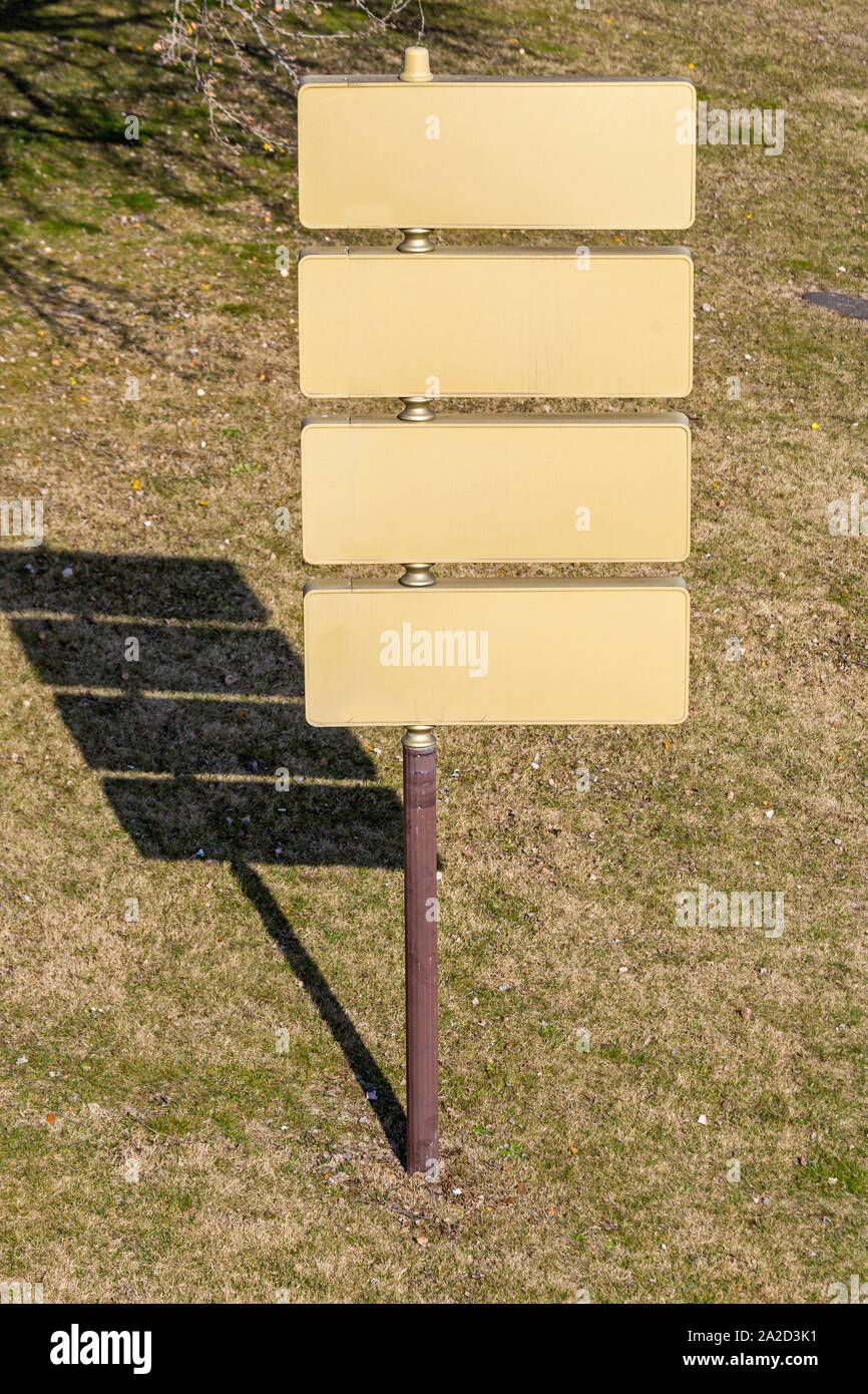 Empty Space Information Board Sign at Traffic Pole Stock Photo - Alamy