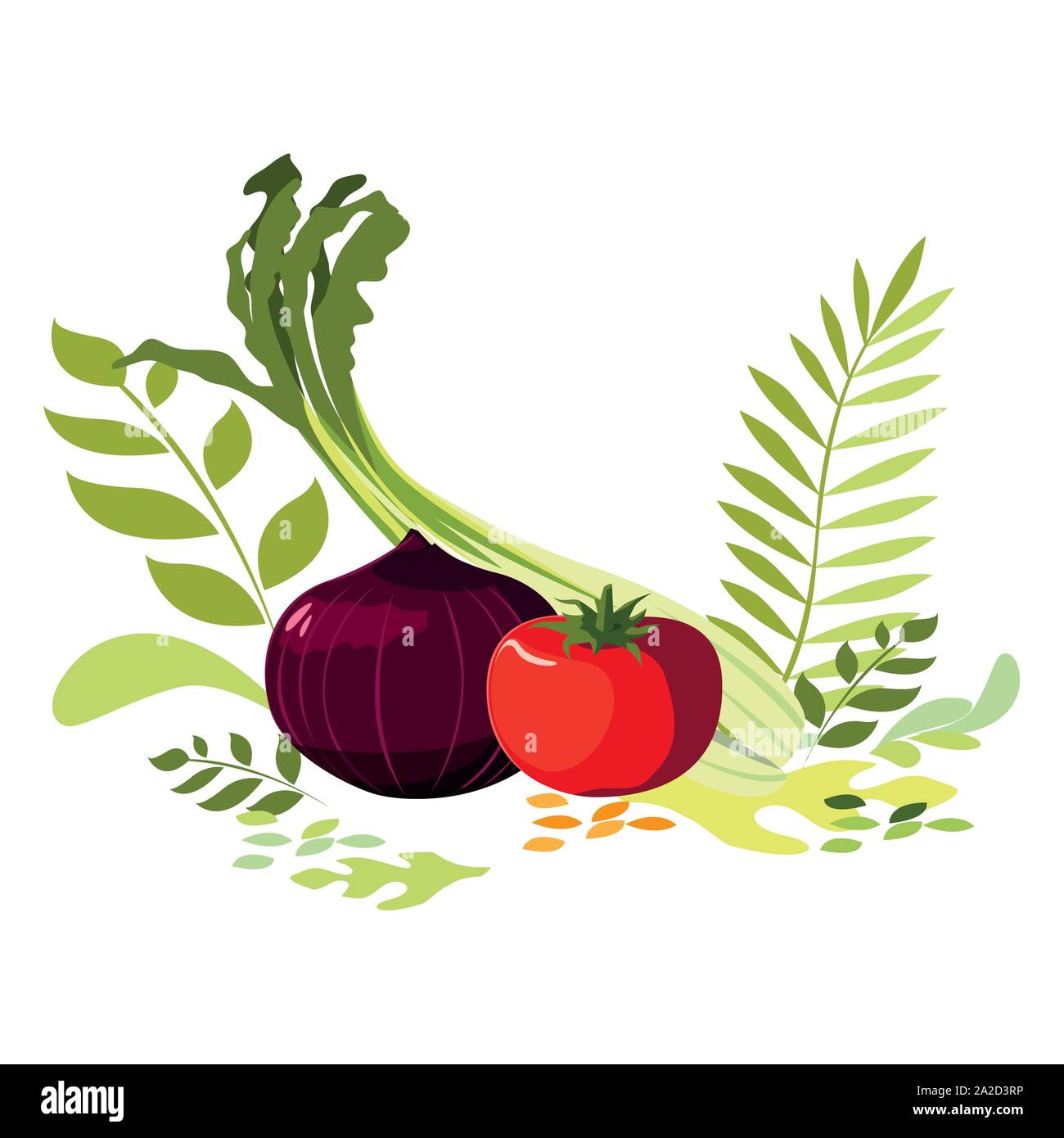 Vegetables set design, organic food healthy fresh natural market and ...