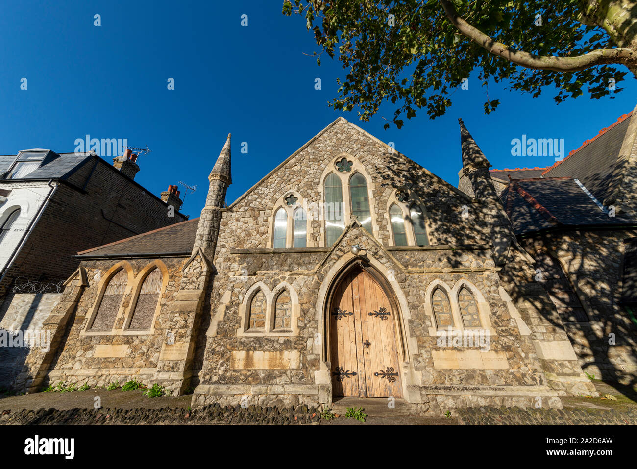 Former Wesleyan Chapel, Park Road Methodist Church, built in 1870. Southend’s first Methodist Church. Being developed for housing. Westcliff Stock Photo