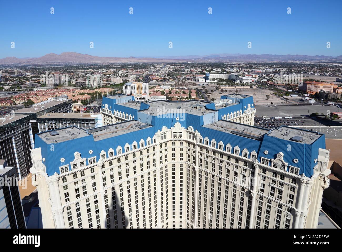 LAS VEGAS, USA - APRIL 14, 2014: Paris Las Vegas hotel view in Las Vegas.  The hotel is among 30 largest hotels in the world with 2,916 rooms Stock  Photo - Alamy