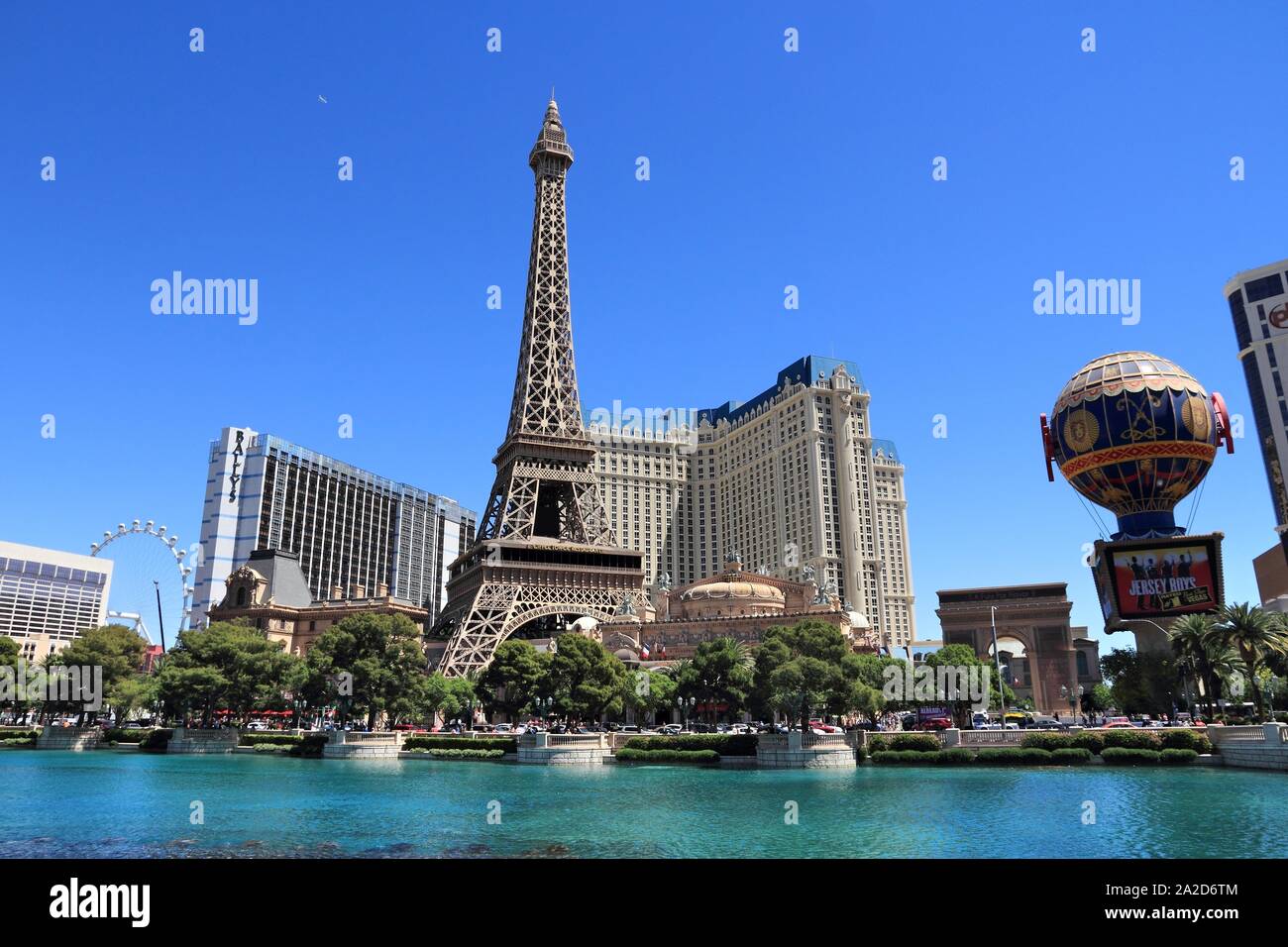 LAS VEGAS - SEPTEMBER 25 Aerial View Of Eiffel Tower At Paris Hotel And  Casino On September 25, 2014 In Las Vegas.The Resort Has An Hotel With  2,915 Rooms And A Half