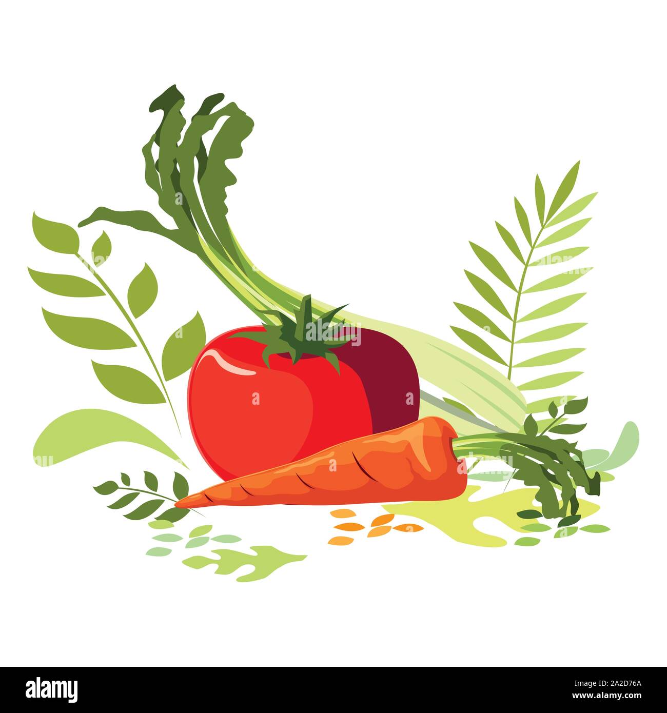 Vegetables set design, organic food healthy fresh natural market and ...