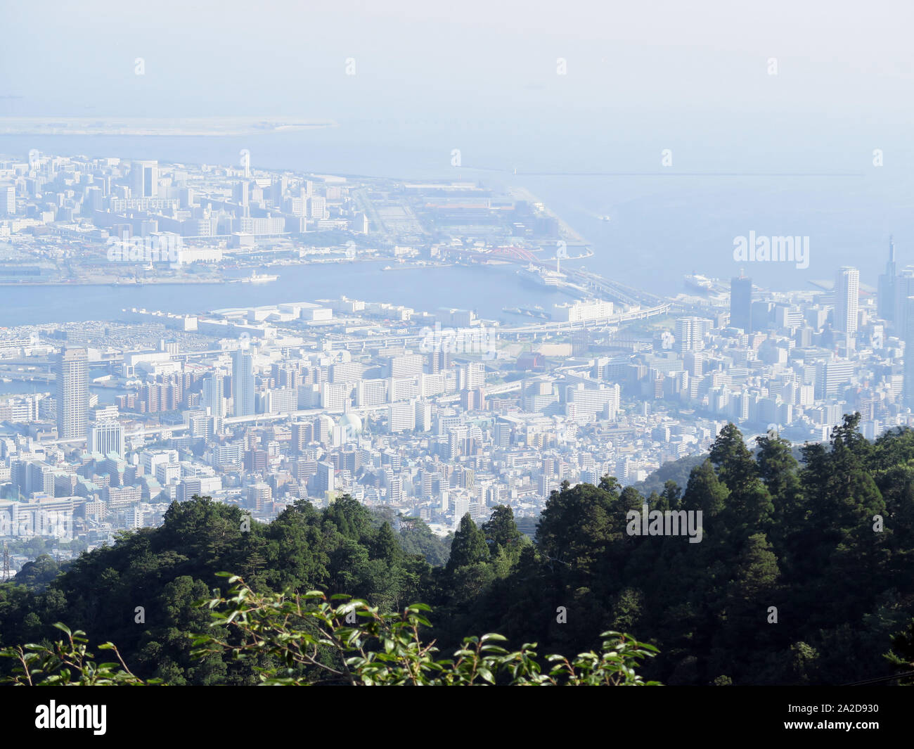 Kobe Mount Rokko 六甲山 Rokkōsan Panoramic View For Hanshin Region Kobe And Osaka Stock Photo Alamy