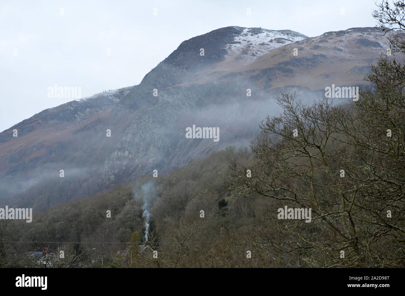 Winter hills around Aberfoyle in the Queen Elizabeth Forest Park, Stirling Stock Photo