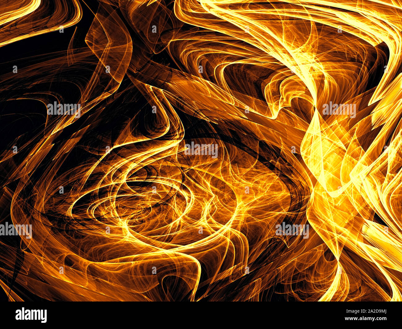 Abstract golden background with curves and strokes - digitally ...