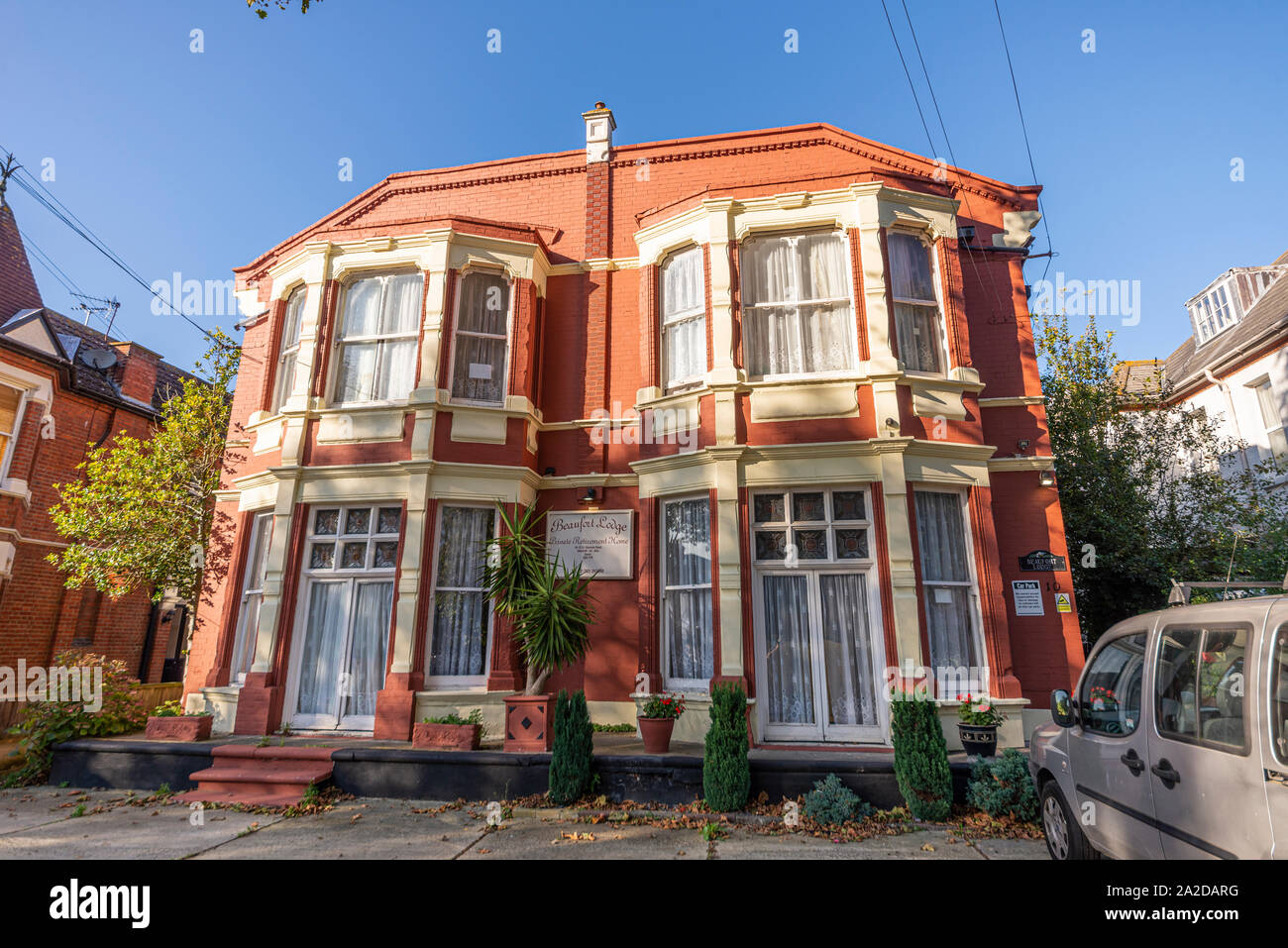 Beaufort Lodge Private Retirement Home, old people's home in St Vincents Road, Westcliff on Sea, Southend Essex, UK. Old building. Navneet Johar group Stock Photo