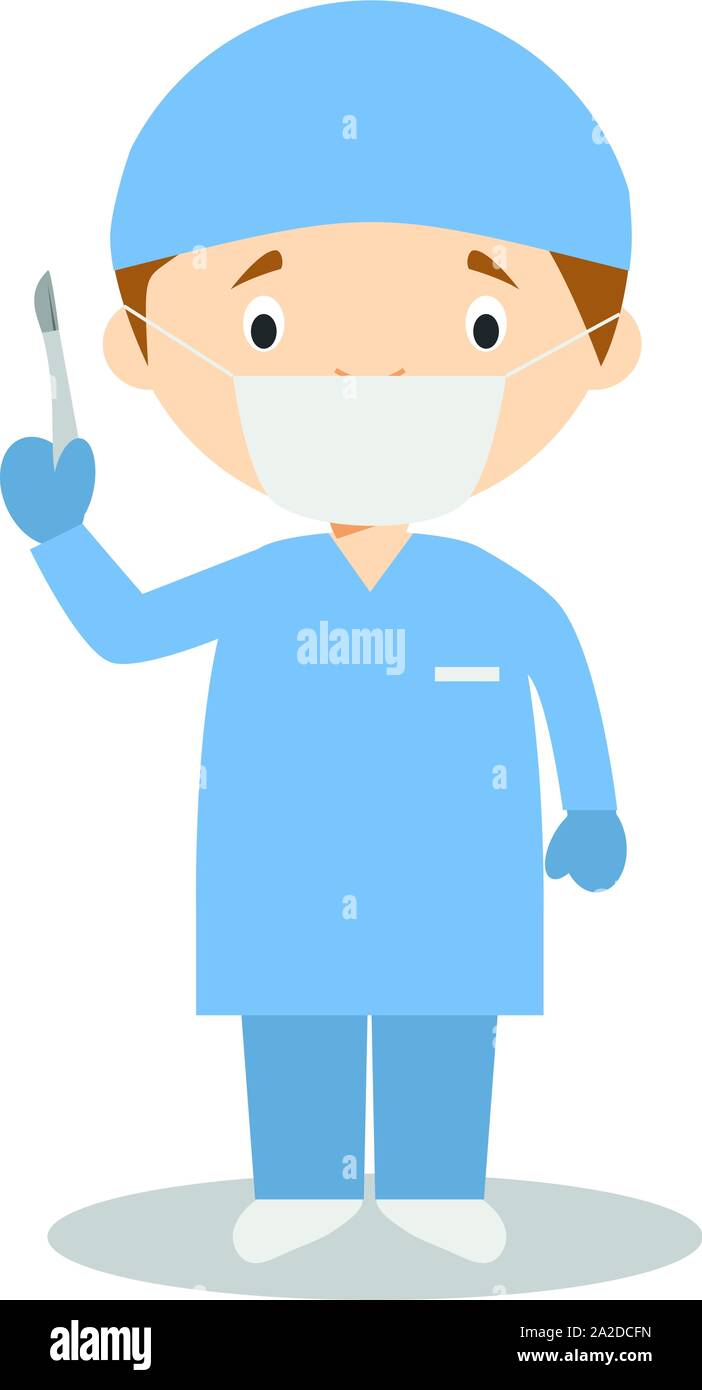 Cute cartoon vector illustration of a surgeon Stock Vector Image & Art