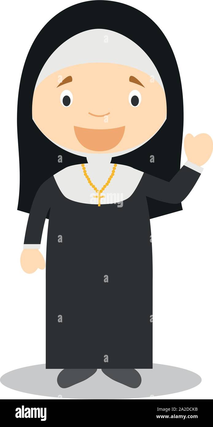 Cute cartoon vector illustration of a nun Stock Vector Image & Art - Alamy