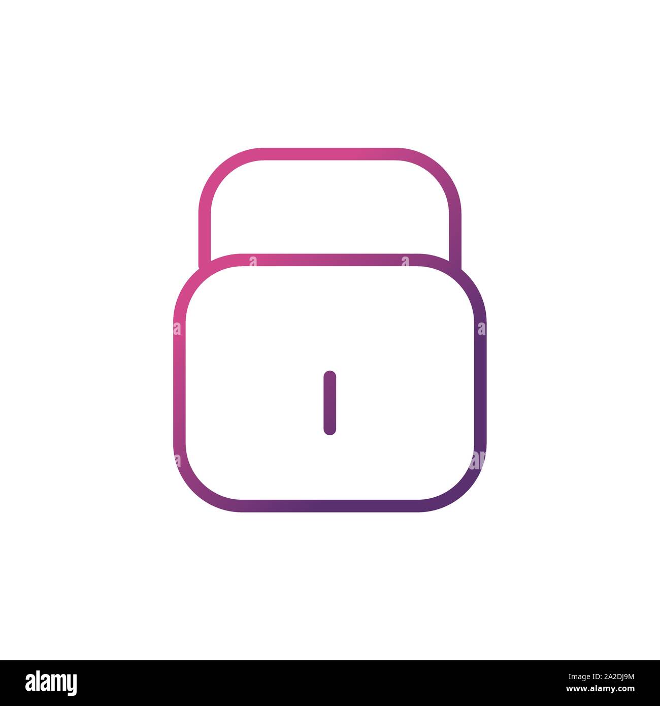 padlock security network social media icon line gradient vector ...