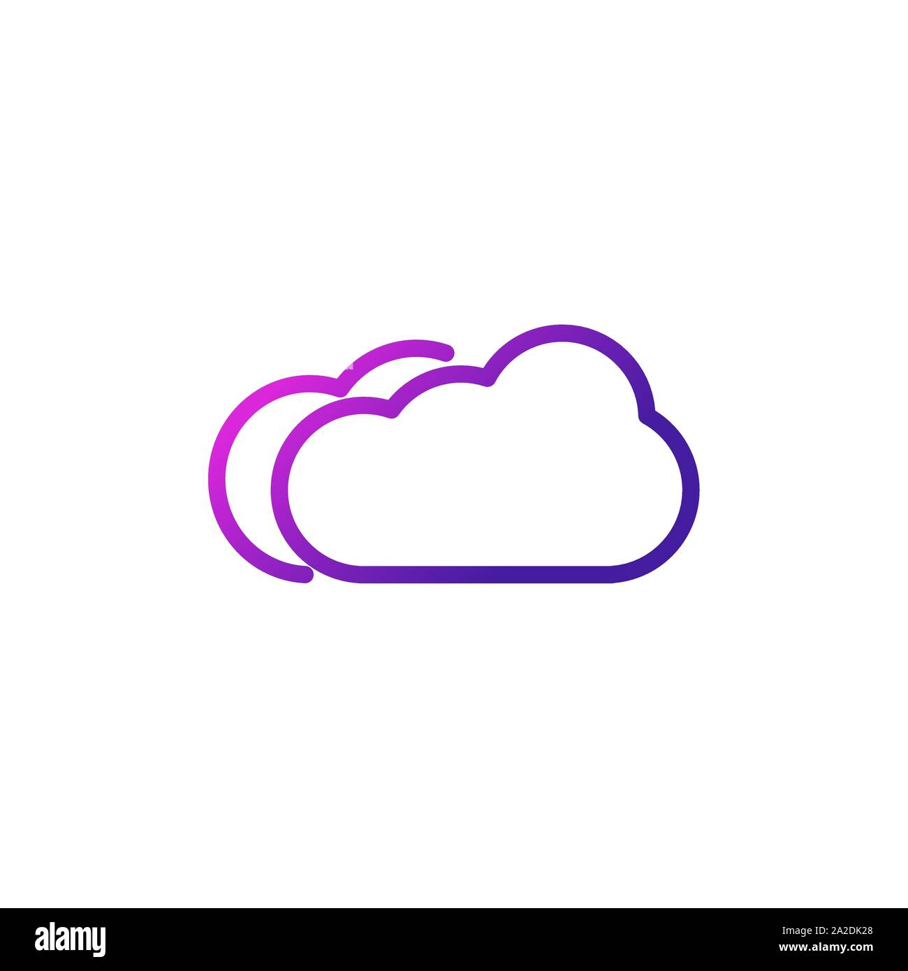 cloud computing network social media icon line gradient vector illustration Stock Vector