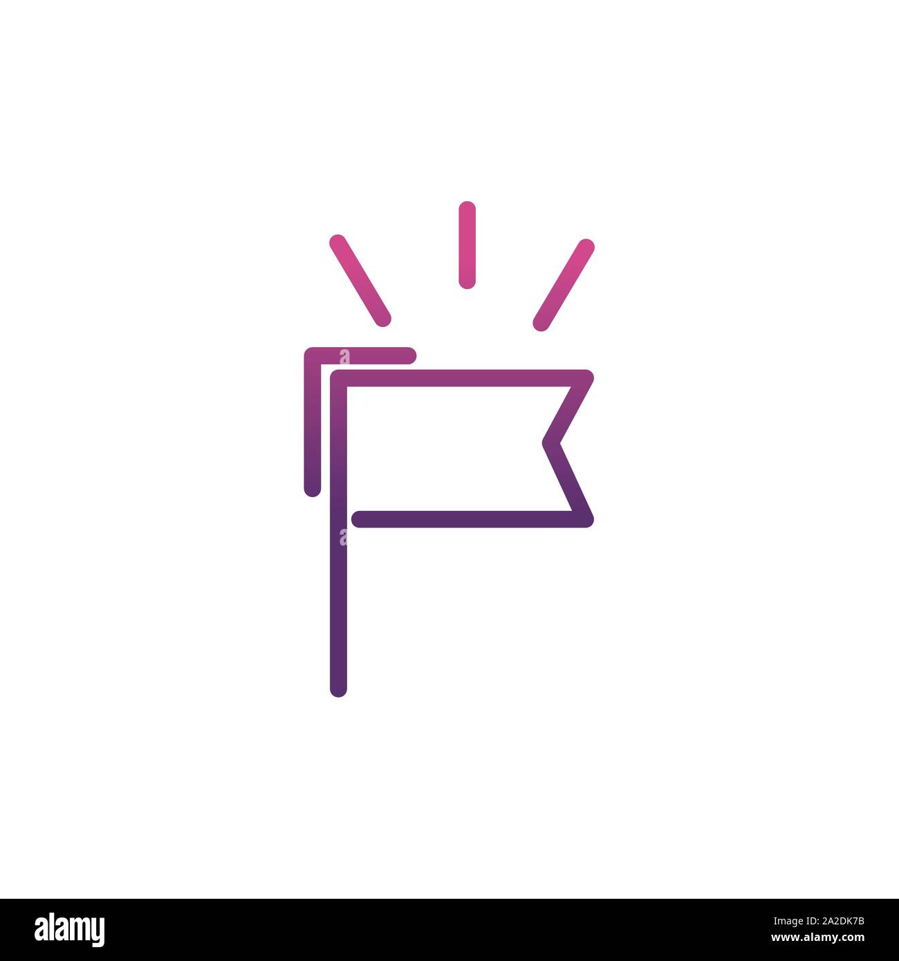 flag network social media icon line gradient vector illustration Stock Vector
