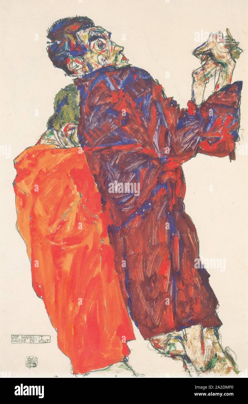 Egon Schiele - Die Wahrheit wurde enthüllt - 1913. Stock Photo