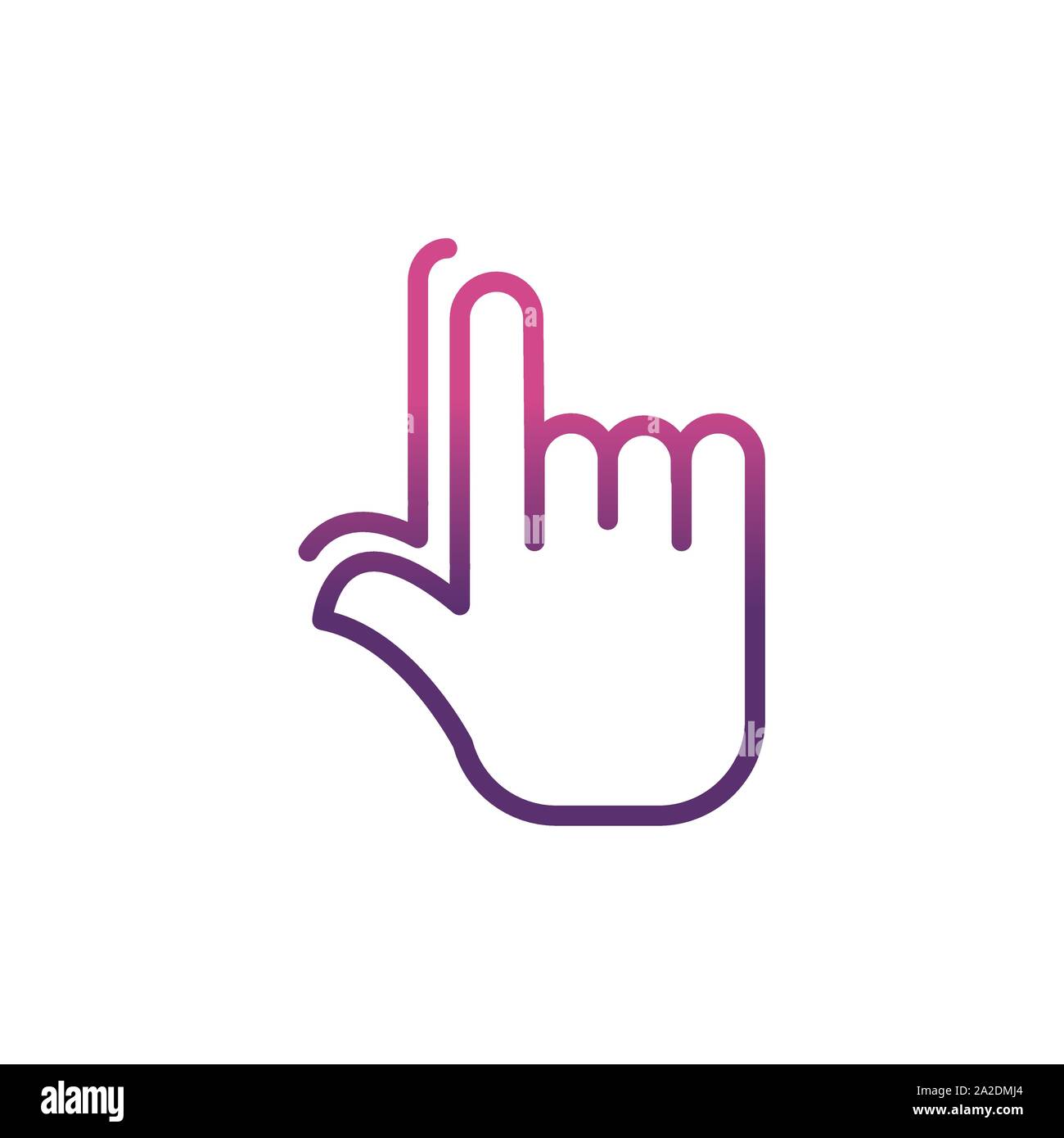 hand cursor network social media icon line gradient vector illustration ...