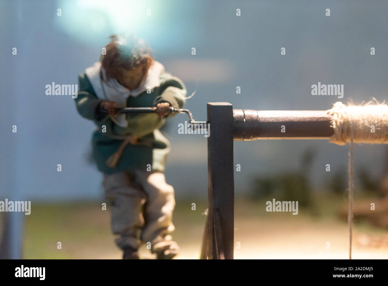 Model of saltmining enterprise. The figure of the worker lifting the